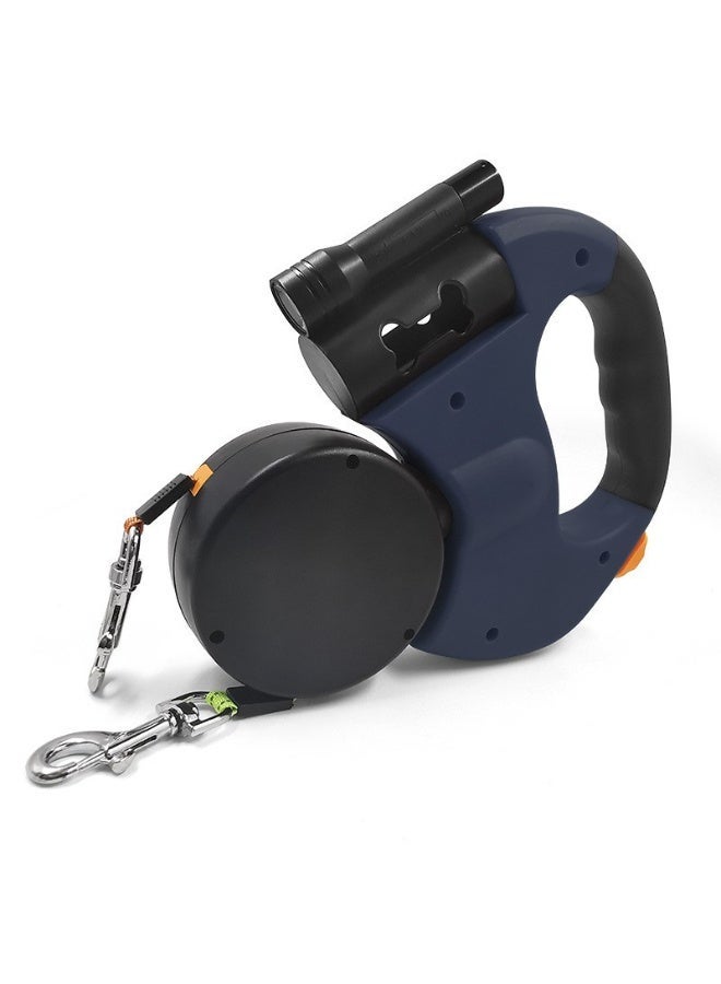 طوق قابل للسحب مزدوج للكلاب الصغيرة - حزام مشي الكلب للجري والتنزه والتدريب مع ميزة الدوران 360 بدون تشابك، طوق مزدوج للكلاب مع شريط نايلون عاكس لفصيلة بولوميران وتيدي - Image 1