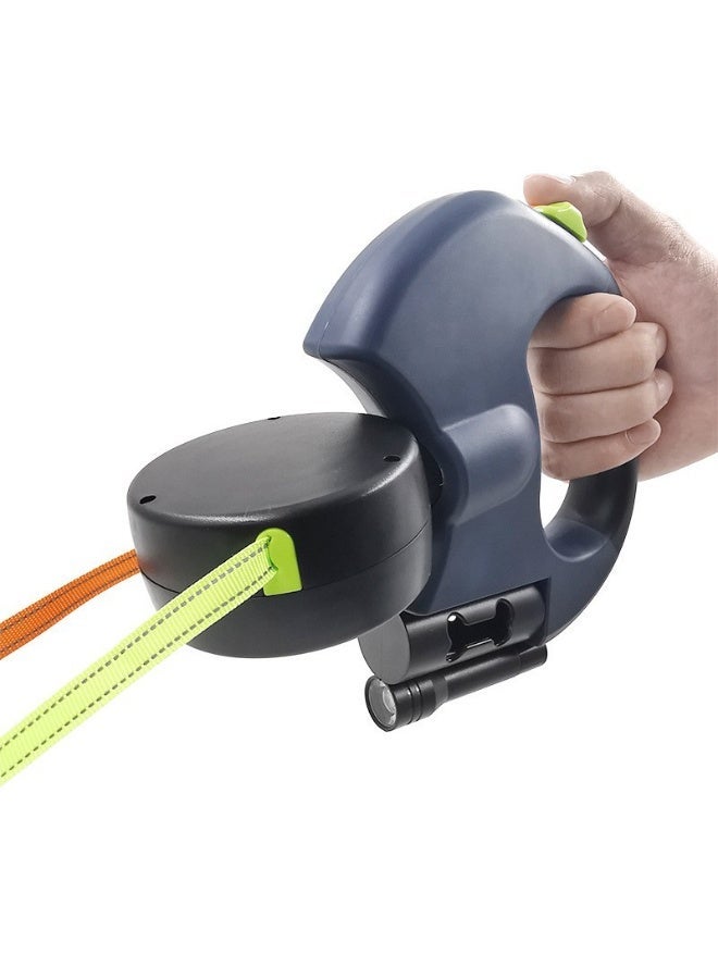 طوق قابل للسحب مزدوج للكلاب الصغيرة - حزام مشي الكلب للجري والتنزه والتدريب مع ميزة الدوران 360 بدون تشابك، طوق مزدوج للكلاب مع شريط نايلون عاكس لفصيلة بولوميران وتيدي - Image 2