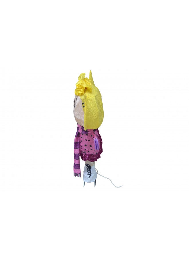 ProductWorks PRODUCTWORKS 32INCH Peanuts 3D Lighted LED Holiday Christmas Yard DÉCOR Skating Sally, Pink - Image 4