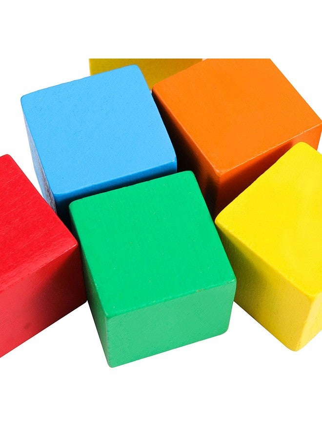 ZOENHOU 120 Pcs 1 Inch Multicolor Wooden Blocks Wooden Cube Premium Natural Solid Wooden Block Set For Painting Decorating Crafting Diy Projects  - Image 4