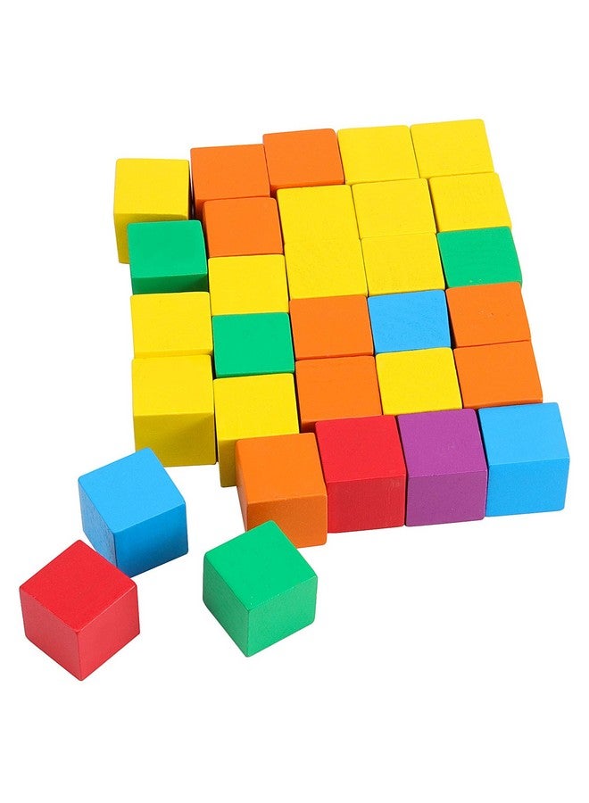 ZOENHOU 120 Pcs 1 Inch Multicolor Wooden Blocks Wooden Cube Premium Natural Solid Wooden Block Set For Painting Decorating Crafting Diy Projects  - Image 5