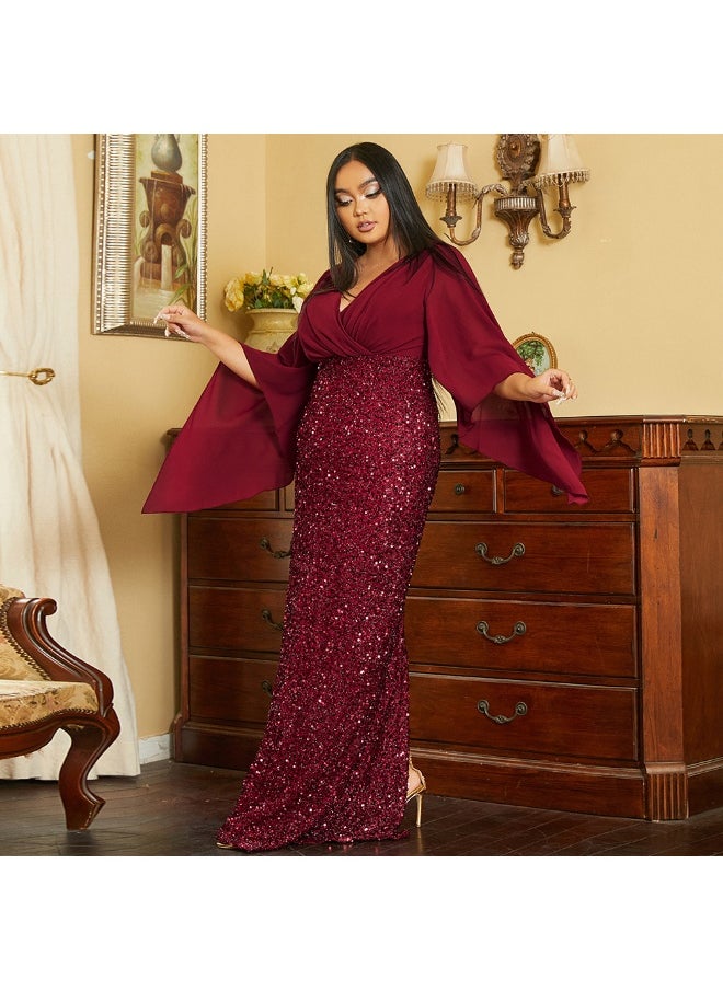 Sequin Bodice Gown Dress