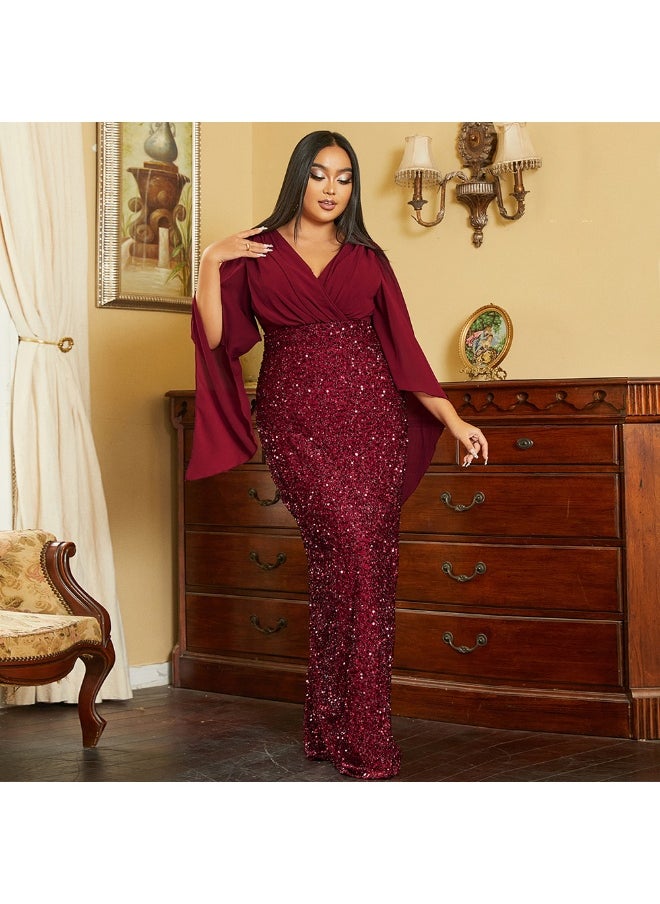 Sequin Bodice Gown Dress