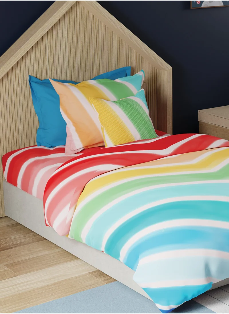 يونايتد كولورز أوف بينتيون United Colors of Benetton Kids 210 TC Bedsheet with 1 Pillow cover Rainbow