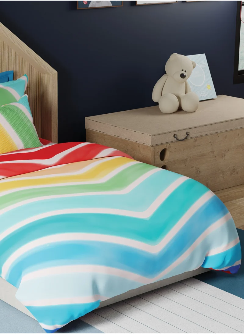 يونايتد كولورز أوف بينتيون United Colors of Benetton Kids 210 TC Bedsheet with 1 Pillow cover Rainbow