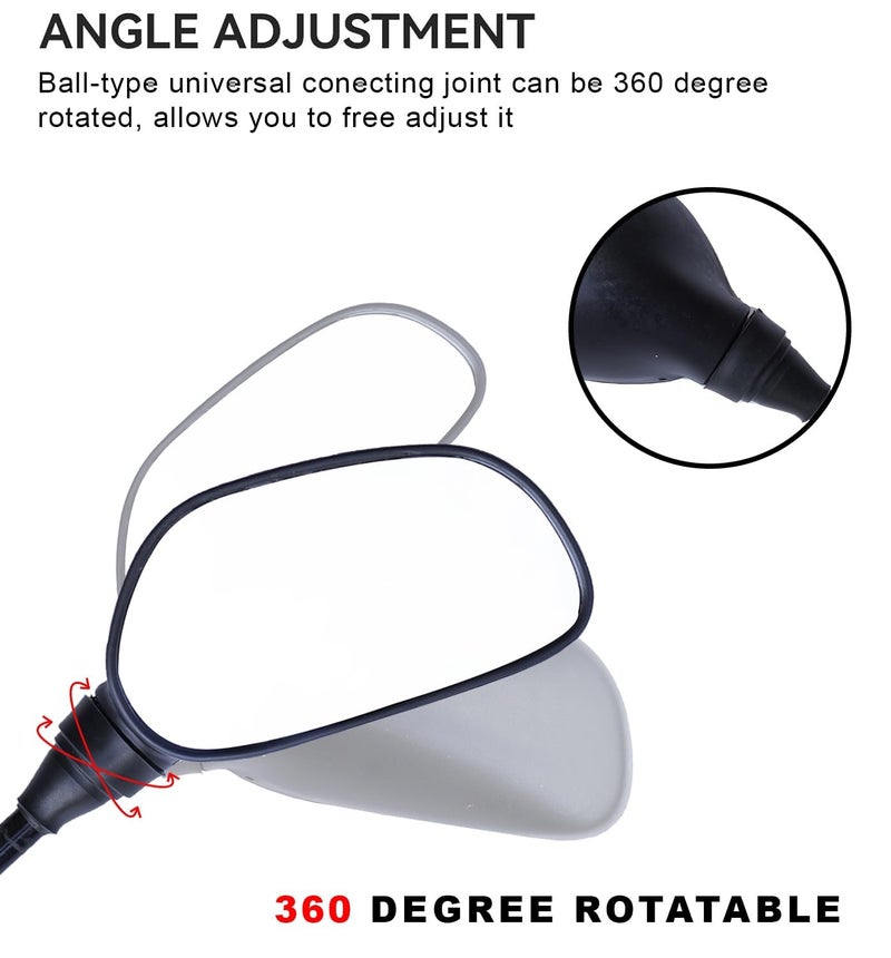VTRUST Shatterproof Side View Glass Rear View Mirror Right Hand Compatible for Bajaj Pulsar/Platina/Discover/XCD | Motorcycle Bike Rear View Mirror | Durable & High Clarity Convex Mirror - Image 4