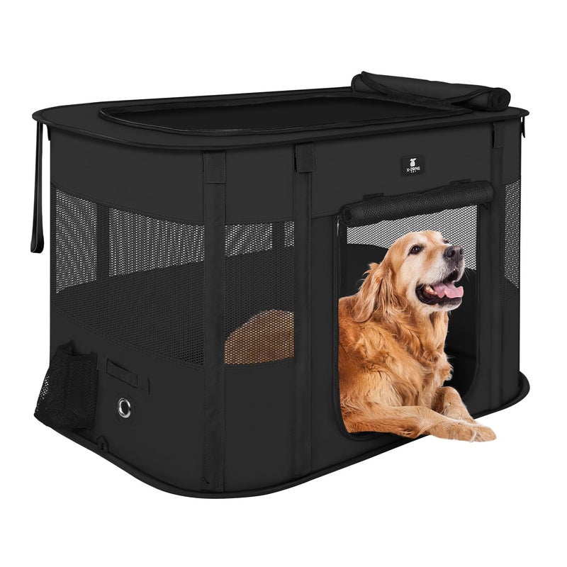 X-ZONE PET Dog Playpen, Puppy Cat Play Pen Portable Foldable Indoor/Outdoor Tent Crate Cage, Portable Pet Crate Small Size Black 30'' - Image 1
