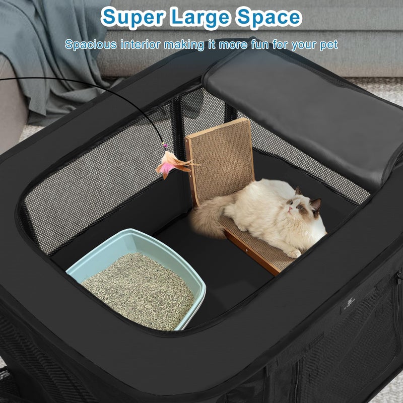 X-ZONE PET Dog Playpen, Puppy Cat Play Pen Portable Foldable Indoor/Outdoor Tent Crate Cage, Portable Pet Crate Small Size Black 30'' - Image 5