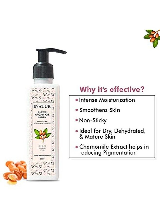 INATUR Argan Lotion | Moroccan Argan Oil | For Dry Skin |100% Natural | 200 Ml | N | With Organic Butters And Oils | Rich Creamy Texture | Moisturises Dry Skin | Nonsticky | Hydrating And Rejuvenating  - Image 4
