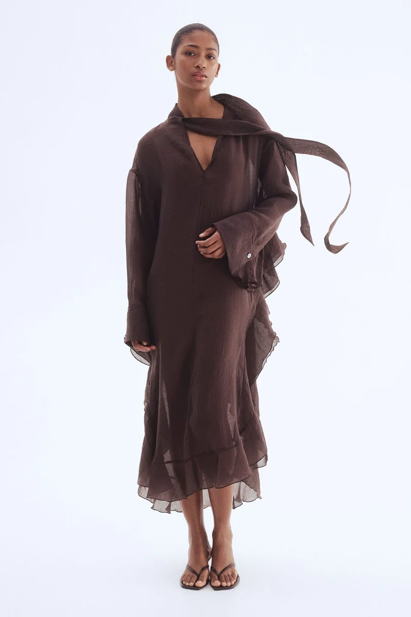 H&M Tie-neck kaftan dress