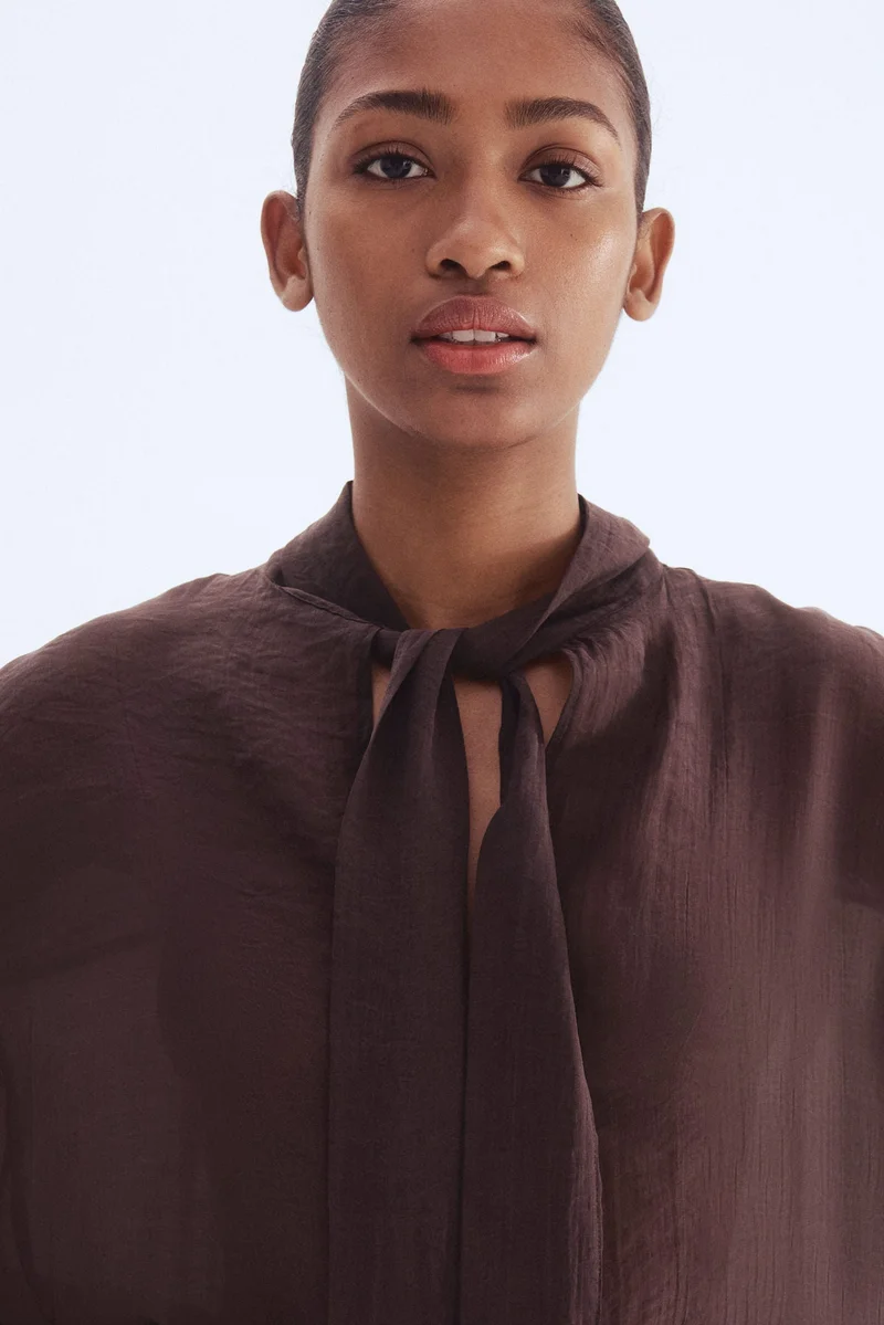 H&M Tie-neck kaftan dress