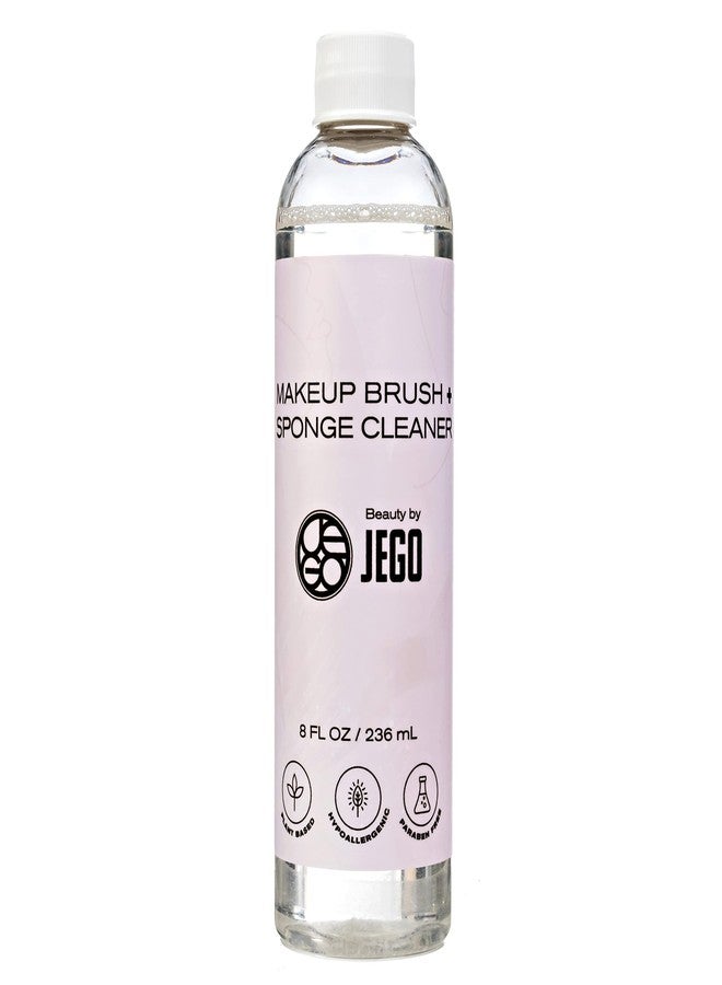 JEGO Makeup Brush Cleaner Solution - Sponge Cleaner - Make Up Brush Liquid Cleanser - Hypoallergenic & Plant-Based Solution Removes Makeup, Dirt, & Oil - 8 Oz - Image 1
