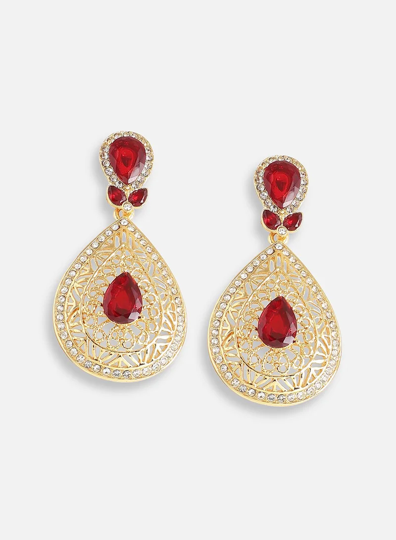 سوهي مطلية بالذهب مصمم الحجر انخفاض القرط الطرف