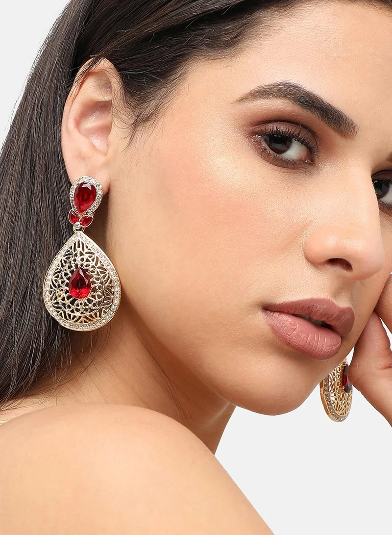 سوهي مطلية بالذهب مصمم الحجر انخفاض القرط الطرف