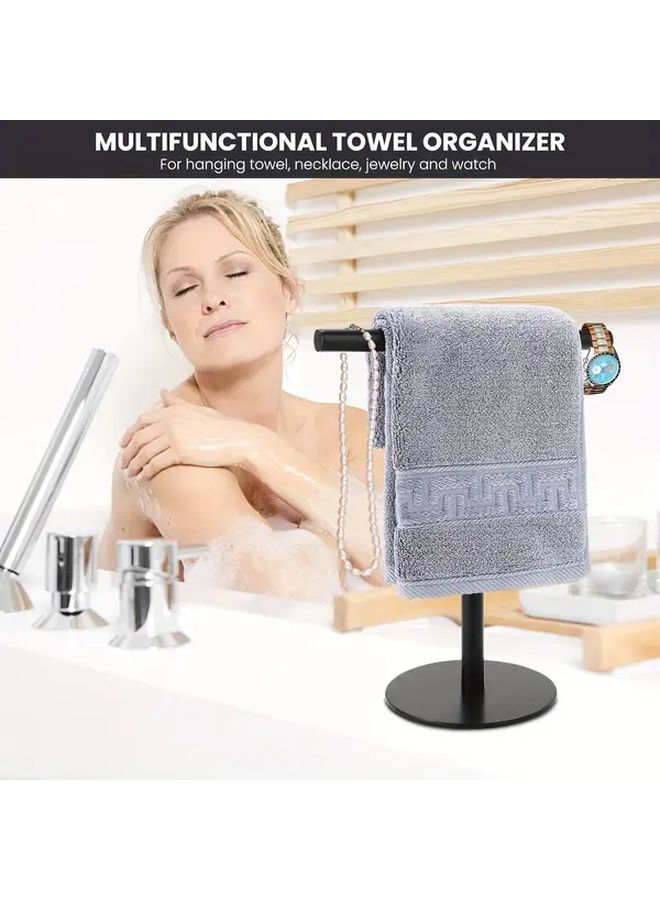 1 Stainless Steel Freestanding Hand Towel Rack With Heavy Duty Base JJ938 A2 For Bathroom Kitchen Countertop Contemporary Towel Holder Modern Durable Construction - Image 5
