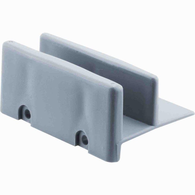 M 6192 SLIDING SHOWER DOOR BOTTOM GUIDE 12 IN CHANNEL PLASTIC CONSTRUCTION GRAY 2 FASTENER INSTALLATION 2 PACK