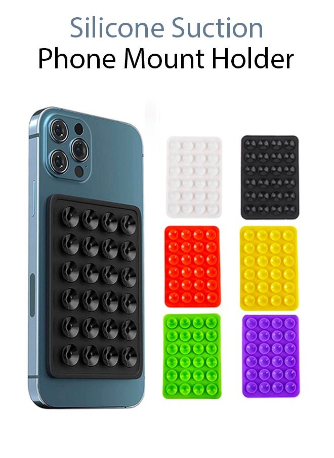 LEEKA 6 Piece Double Sided Silicone Suction Phone Mount Set – Premium Non Slip Hands Free Holder for Secure and Stable Selfies, Video Calls, and Comfortable Viewing on Any Surface Home and Travel Pad  - Image 1