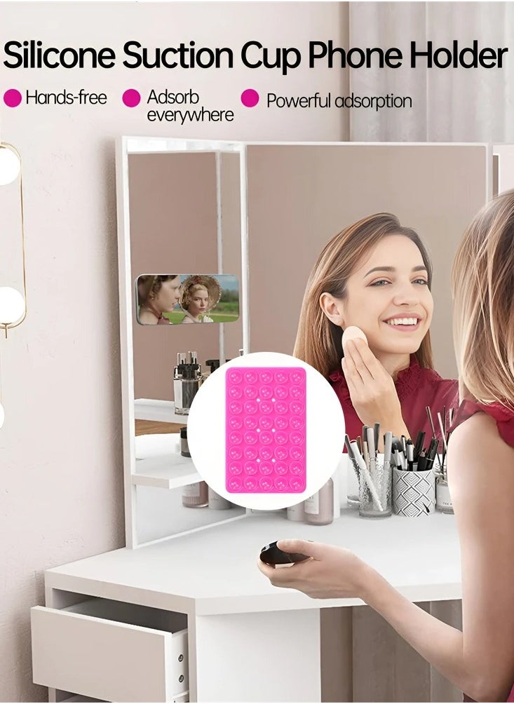 LEEKA - 6 Piece Double Sided Silicone Suction Phone Mount Set – Premium Non Slip Hands Free Holder for Secure and Stable Selfies, Video Calls, and Comfortable Viewing on Any Surface Home and Travel Pad - Image 1