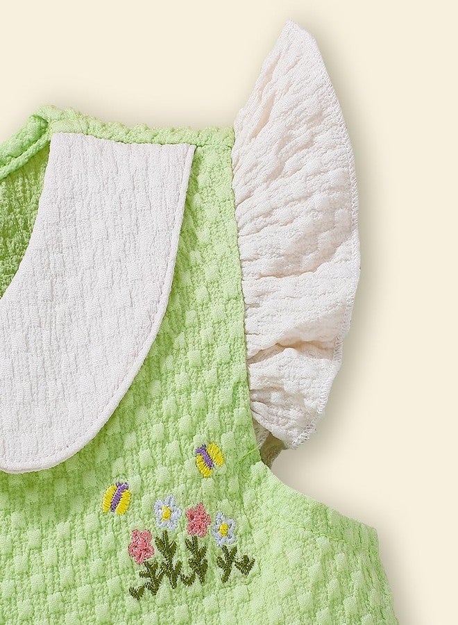 Hopscotch Baby Girls Textured Print Short Sleeves Mint Short set For Ages (3-6 Months) - Image 3