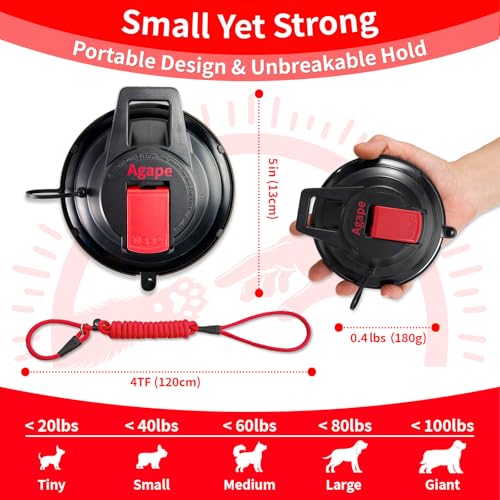 Agape Heavy Duty Dog Bathing Suction Cup with Adjustable Collar Restraint Leash, Powerful Reusable Pet Grooming Tub Loop, Portable Dog Bath Holder, Anchor for Dog & Cat Shower, Trimming, Blowing - Image 3