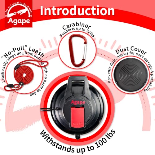 Agape Heavy Duty Dog Bathing Suction Cup with Adjustable Collar Restraint Leash, Powerful Reusable Pet Grooming Tub Loop, Portable Dog Bath Holder, Anchor for Dog & Cat Shower, Trimming, Blowing - Image 2