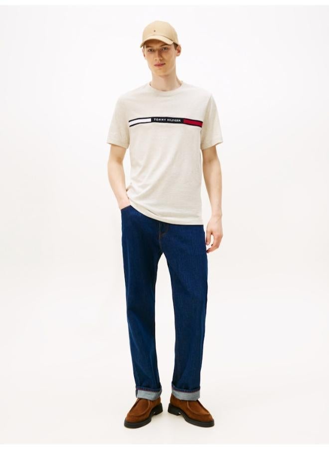 TOMMY HILFIGER Logo Embroidery Insert Jersey T-Shirt - Image 4