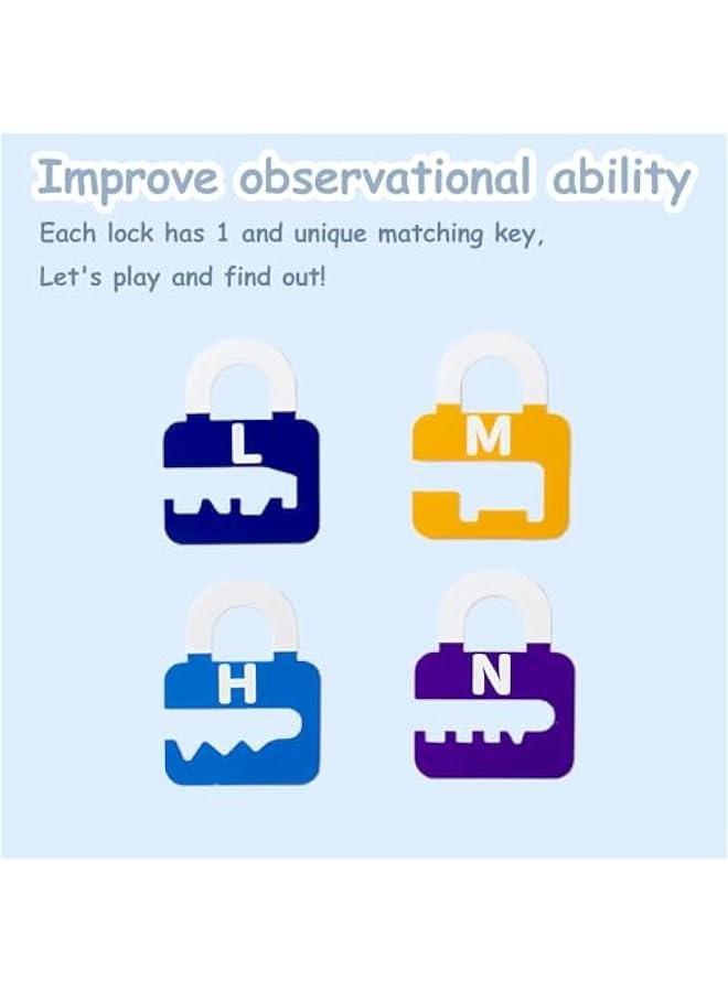Montessori Preschool Educational Toy for Toddlers Kids Age 3 4 5 - Counting Matching Lock Key Letters Learning Activities - Image 4