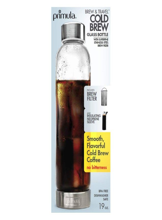 Primula Travel Bottle Cold Brew Coffee Maker with Filter and Insulating Sleeve, 20 oz, Clear - Image 4