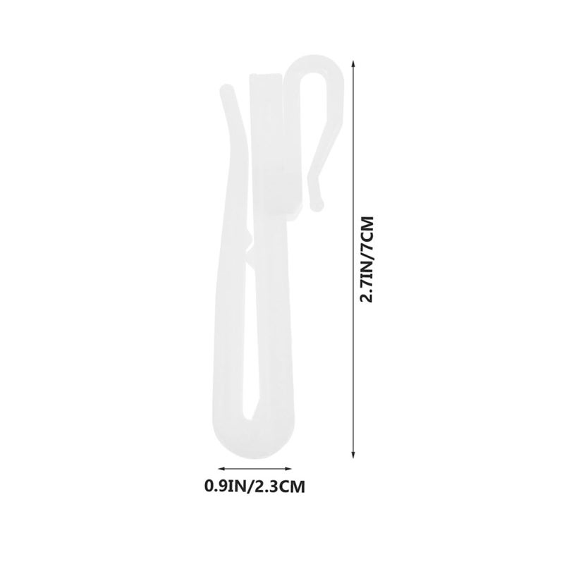 80 Pcs 7cm Adjustable Plastic Curtain Hooks Universal for Drapery and Shower Curtains - Image 3
