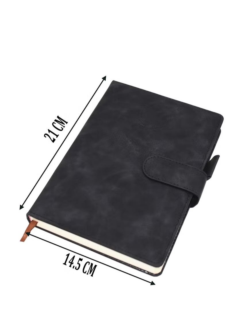 Generic - A5 Notebook Journal Notepad Note Book, 360 Pages Faux Leather Hardcover Notebooks with Pen Loop, Black - Image 1