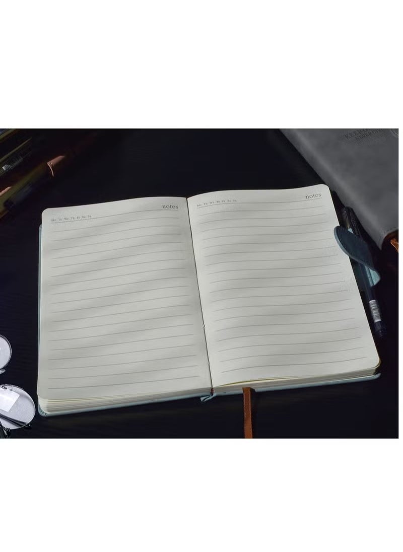 Generic - A5 Notebook Journal Notepad Note Book, 360 Pages Faux Leather Hardcover Notebooks with Pen Loop, Black - Image 1