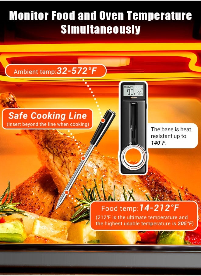 INKBIRD - Bluetooth 5.4 Meat Thermometer, 5MM Ultra Thin Probe, HD LCD Display, Multiple Temperature Alarms, 60 Min Offline Data Storage, Ideal for Cooking, Grilling, Roasting, Smoking - Image 1