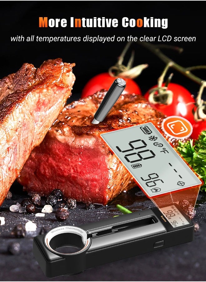 INKBIRD - Bluetooth 5.4 Meat Thermometer, 5MM Ultra Thin Probe, HD LCD Display, Multiple Temperature Alarms, 60 Min Offline Data Storage, Ideal for Cooking, Grilling, Roasting, Smoking - Image 1