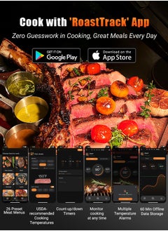 INKBIRD Bluetooth 5.4 Meat Thermometer, 5MM Ultra Thin Probe, HD LCD Display, Multiple Temperature Alarms, 60 Min Offline Data Storage, Ideal for Cooking, Grilling, Roasting, Smoking  - Image 4