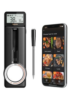 Bluetooth 5.4 Meat Thermometer, 5MM Ultra Thin Probe, HD LCD Display, Multiple Temperature Alarms, 60 Min Offline Data Storage, Ideal for Cooking, Grilling, Roasting, Smoking