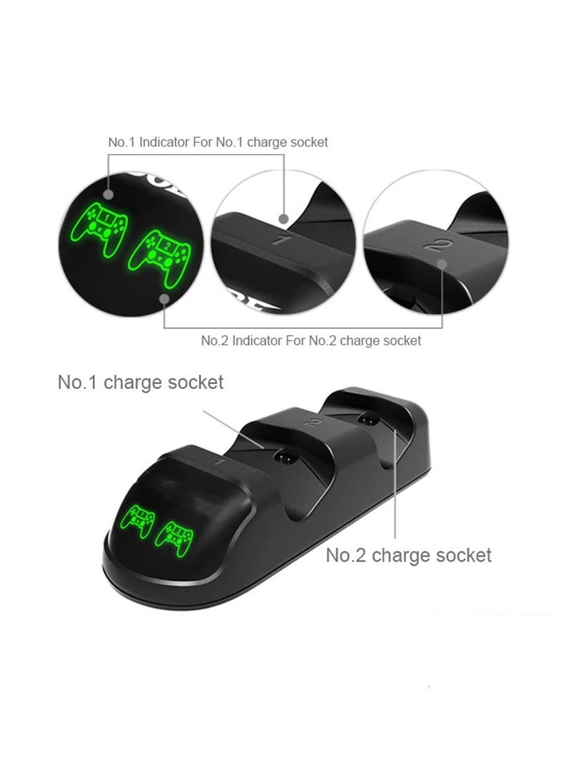 Wireless Handle Dual Charge Base Handle Charger compatible with PS4 PS4/SLIM/PRO Handle (TP4-1877)