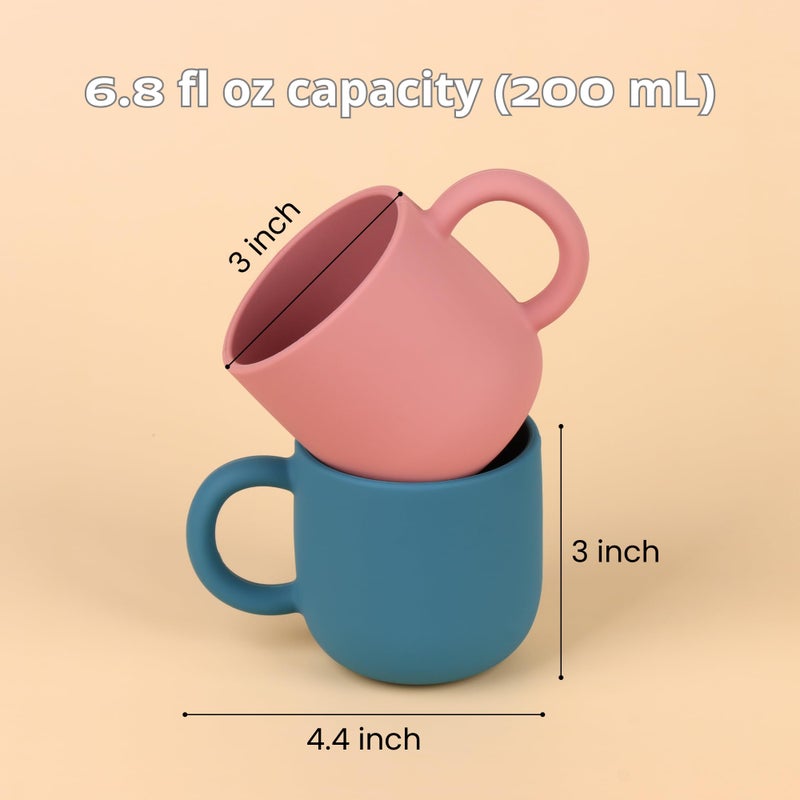 Mintlyfe Pack of 2 Silicone Drinking Mug Cup for Toddler Kids and Children (Color 3) - Image 3