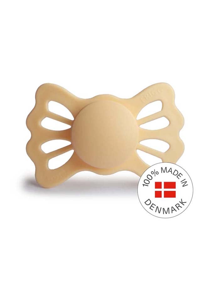 FRIGG Lucky Symmetrical Silicone Baby Pacifier 6-18M 1-Pack Pale Daffodil - Size 2