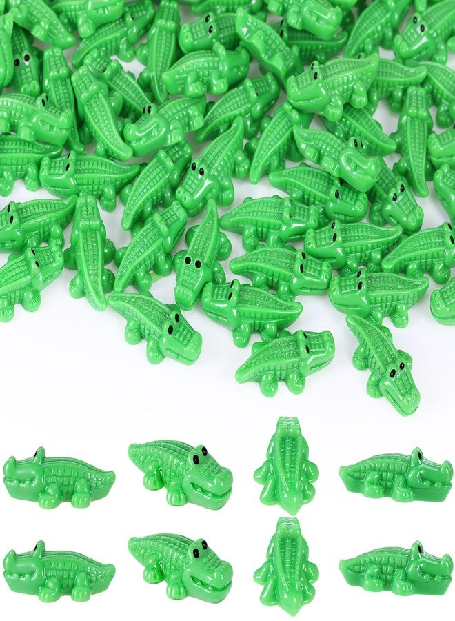 Geelin 100 Pcs Mini Alligator Figurines Bulk Mini Resin Crocodiles Figurines Small Alligator Figure Resin Tiny Animals for Dollhouse Landscape Aquarium Garden Desktop - Image 1