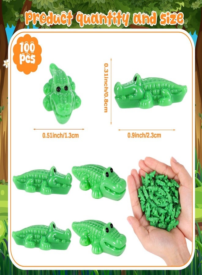 Geelin 100 Pcs Mini Alligator Figurines Bulk Mini Resin Crocodiles Figurines Small Alligator Figure Resin Tiny Animals for Dollhouse Landscape Aquarium Garden Desktop - Image 3