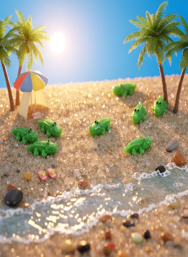 Geelin 100 Pcs Mini Alligator Figurines Bulk Mini Resin Crocodiles Figurines Small Alligator Figure Resin Tiny Animals for Dollhouse Landscape Aquarium Garden Desktop - Image 2