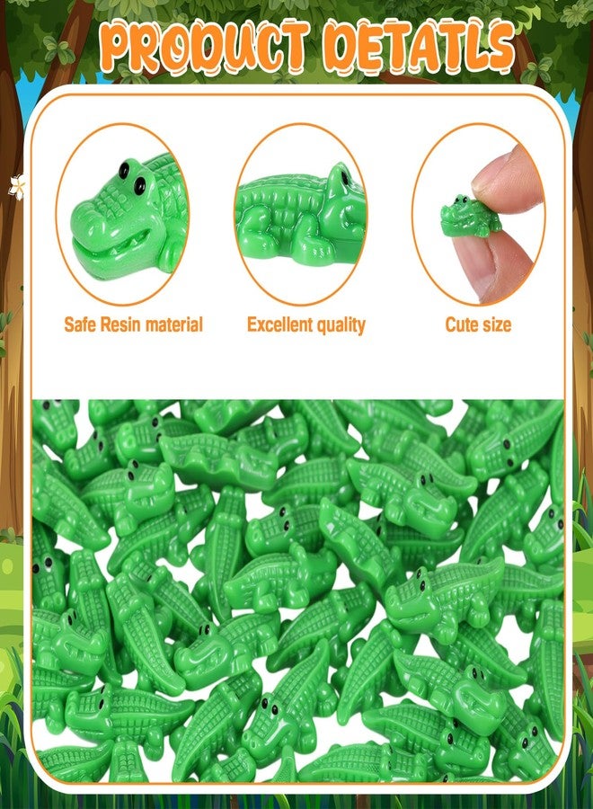 Geelin 100 Pcs Mini Alligator Figurines Bulk Mini Resin Crocodiles Figurines Small Alligator Figure Resin Tiny Animals for Dollhouse Landscape Aquarium Garden Desktop - Image 4