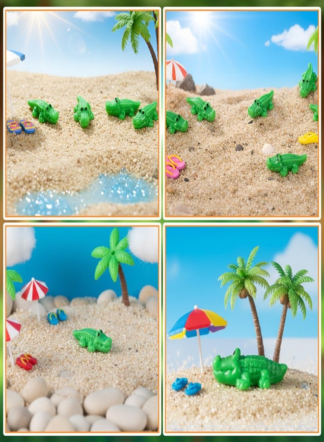 Geelin 100 Pcs Mini Alligator Figurines Bulk Mini Resin Crocodiles Figurines Small Alligator Figure Resin Tiny Animals for Dollhouse Landscape Aquarium Garden Desktop - Image 5