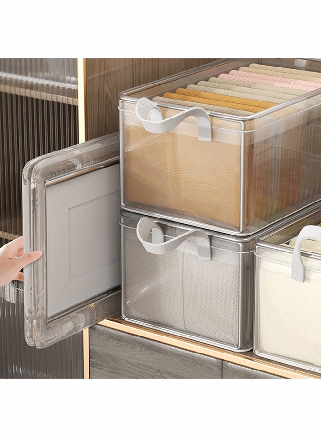 JOGAMS 2pcs Wardrobe Clothes Organizer Foldable Closet Storage Organizer for Clothes Jeans Washable Closet Storage Boxes with Carrying Handles Cube Storage Bin for Home Bedroom Office  - Image 1