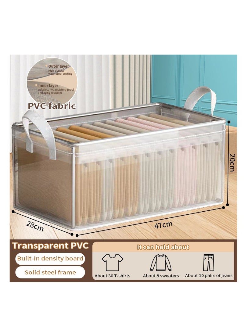 JOGAMS 2pcs Wardrobe Clothes Organizer Foldable Closet Storage Organizer for Clothes Jeans Washable Closet Storage Boxes with Carrying Handles Cube Storage Bin for Home Bedroom Office  - Image 2