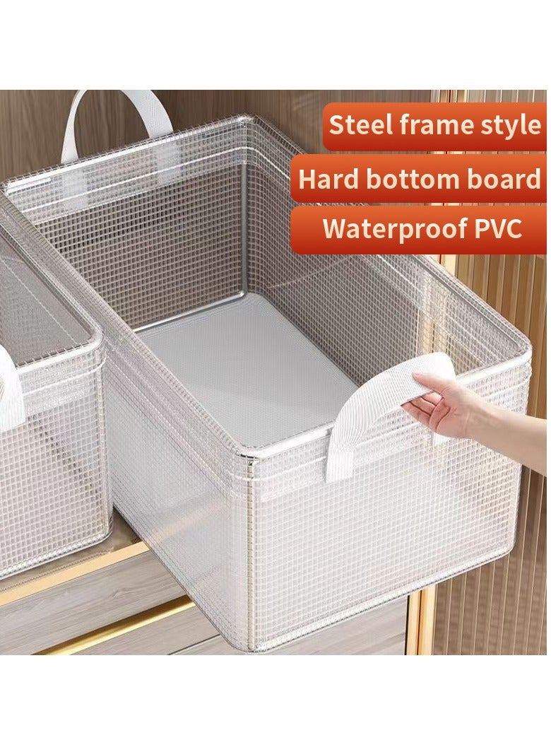 JOGAMS 2pcs Wardrobe Clothes Organizer Foldable Closet Storage Organizer for Clothes Jeans Washable Closet Storage Boxes with Carrying Handles Cube Storage Bin for Home Bedroom Office  - Image 5