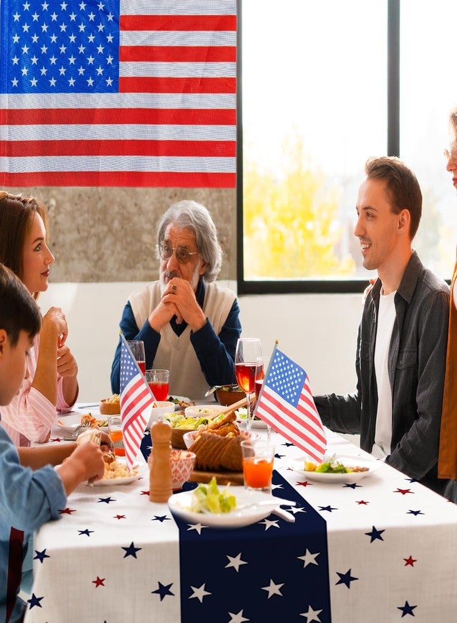 Tbsone 3 Pack 4th of July Patriotic Tablecloth, Disposable Red White and Blue Plastic Table Cloth, USA Party Decorations, Independence Day Supplies for Outdoor Picnic, Camping, Memorial, or Home - Image 4