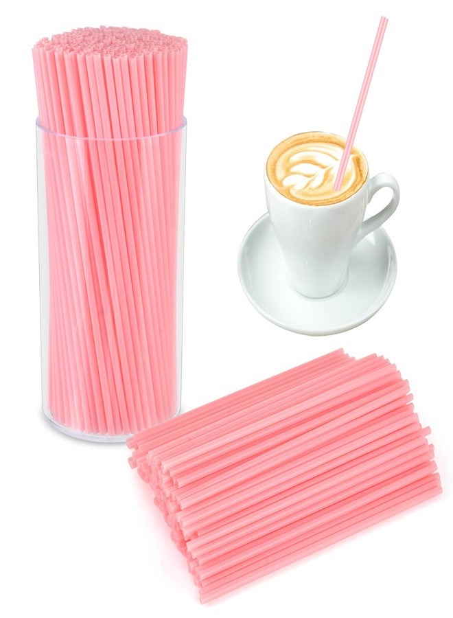 DLUGOPIS 500 Pcs Pink Coffee Stir Sticks Set Coffee Stirrers Holder Acrylic Stir Stick Holder Bar Straws Cocktail Straws Drink Stirrers for Coffee Bar Cocktail Milk Tea Restaurant Home Kitchen Party Supplies - Image 1