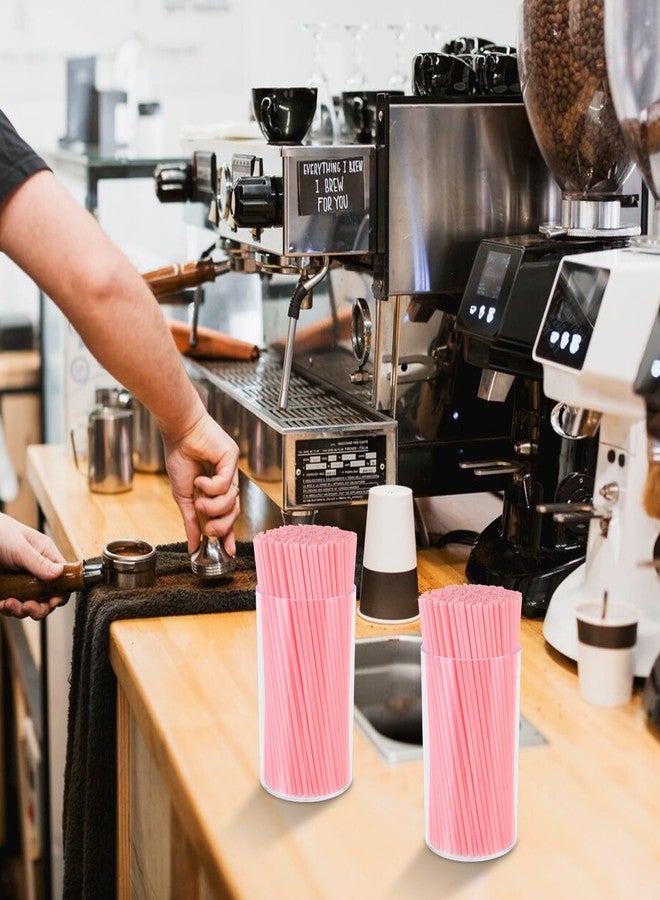 DLUGOPIS 500 Pcs Pink Coffee Stir Sticks Set Coffee Stirrers Holder Acrylic Stir Stick Holder Bar Straws Cocktail Straws Drink Stirrers for Coffee Bar Cocktail Milk Tea Restaurant Home Kitchen Party Supplies - Image 5