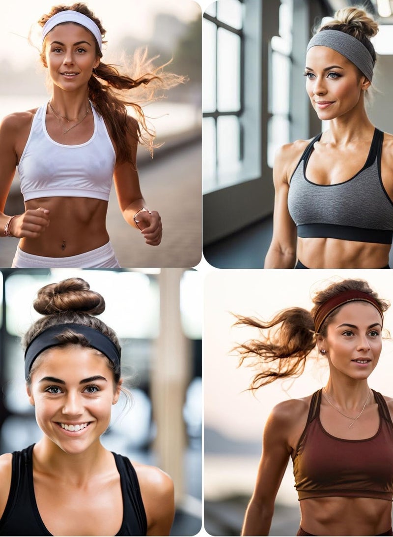 JoyousSto 6 Pcs Sports Headbands Non Slip Soft Cotton Sport Elastic Hairbands for Men and Women, Thin Summer Headband, Soft Cotton Hair Bands for Yoga, Workout, Running, Cycling - Image 2